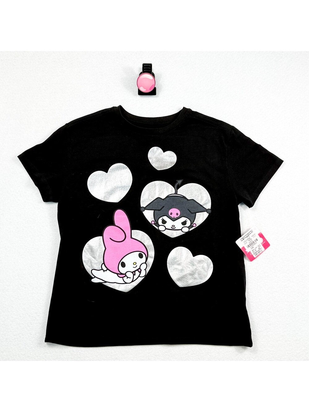 Sanrio My Melody Kuromi Graphic T-Shirt Kawaii Anime Women M